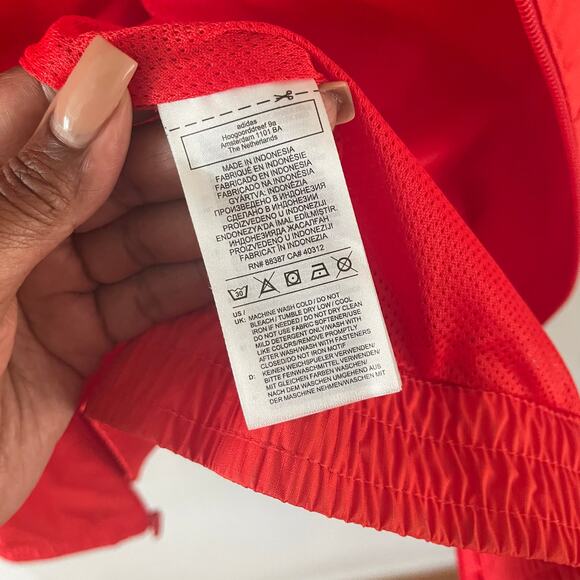 adidas Jacket Mens Medium Red Trefoil 3-Stripe Track Active Originals 3D Classic - Picture 6 of 9